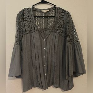 NWOT button top. Dusty blue/green color. Size Medium